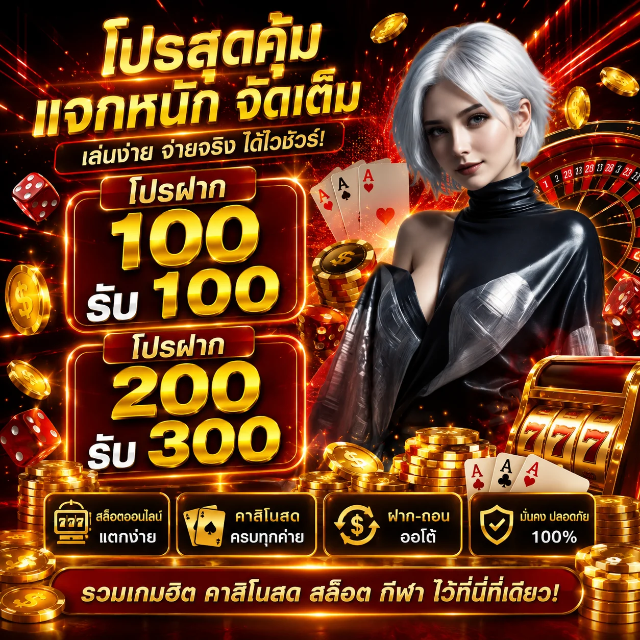 	โปรโมชั่นต้อนรับสมาชิกใหม่ SLOTXYVIP ฝาก 100 รับ 100